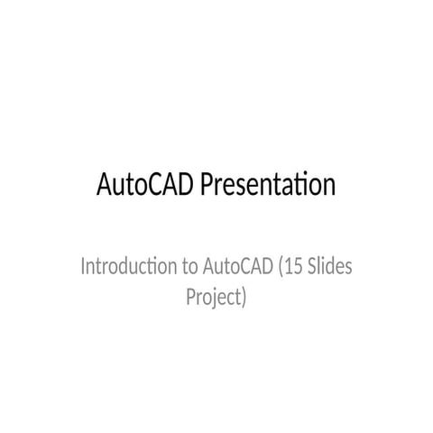 Autocad basics | PPTX