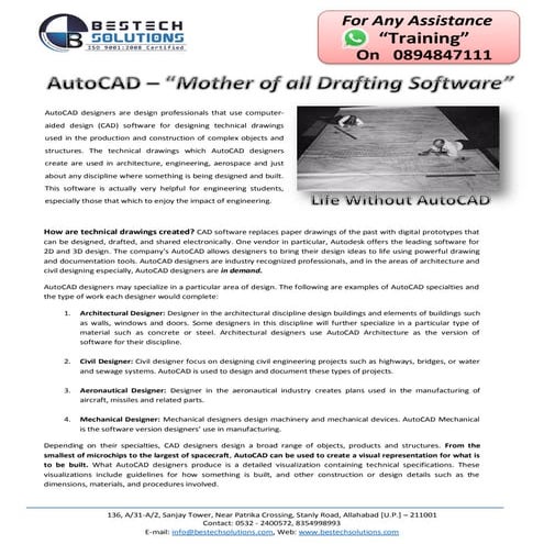 Designing Using AUTOCAD