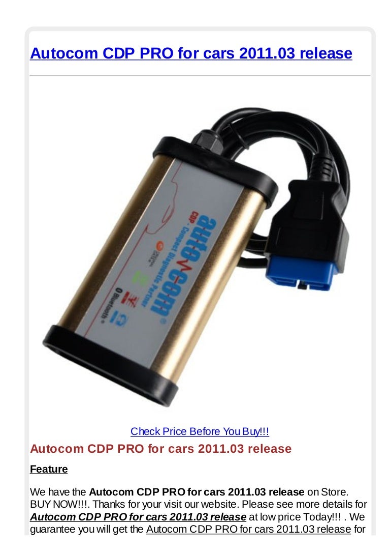 Autocom cdp pro for cars 2011.03 release