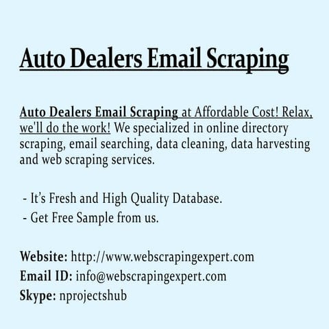 Auto Dealers Email Scraping