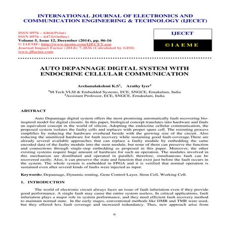 Auto depannage digital system with endocrine cellular communication