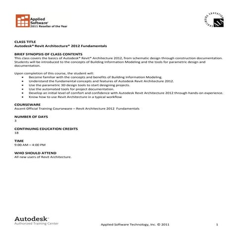 Revit architecture® 2012 fundamentals