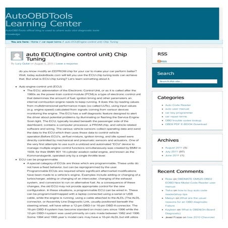 Auto ecu(engine control unit) chip tuning