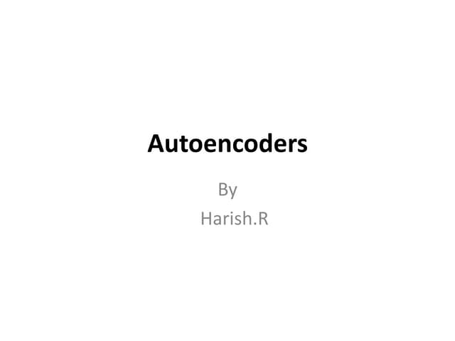 Autoencoder | PDF