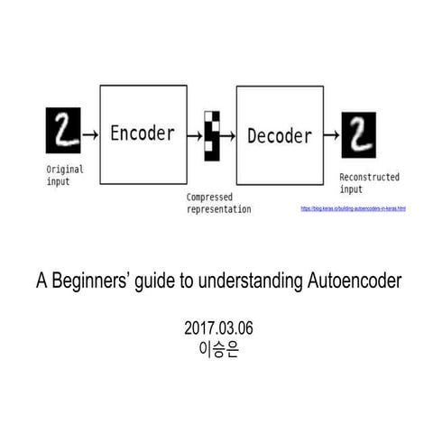 A Beginner's guide to understanding Autoencoder | PPT