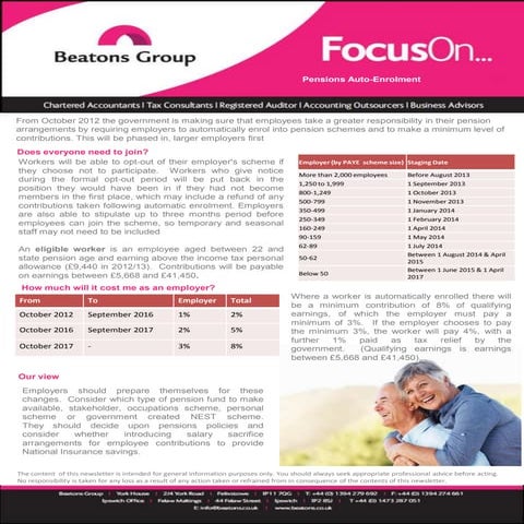 Auto enrolment - a quick guide