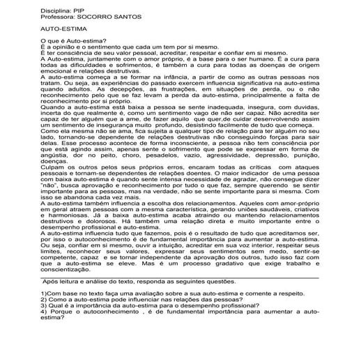 Autoestima | DOC