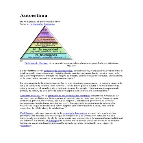 Autoestima | PDF