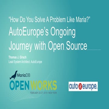 Auto Europe's ongoing journey with MariaDB and open source