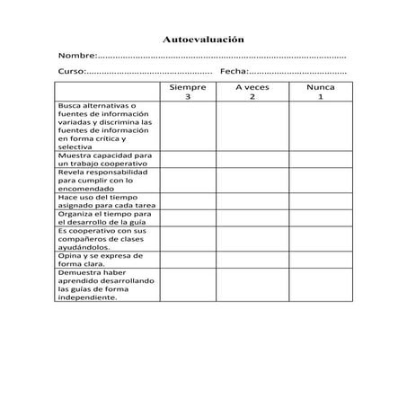 Autoevaluación