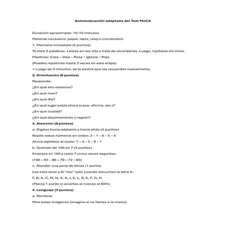 Moca test-spanish | PDF