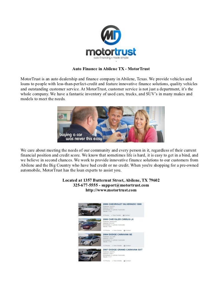 Innovative Auto Finance >> Auto Finance In Abilene Tx Motor Trust Innovative Auto Finance >> Auto Finance In Abilene Tx Motor Trust