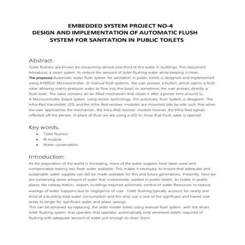 Automatic water flush system 