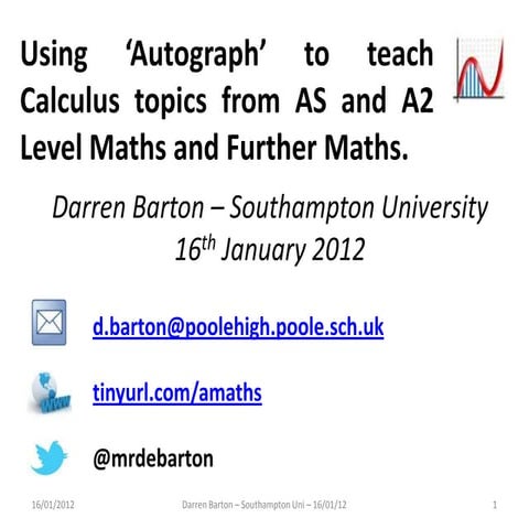 Using Autograph to Teach Calculus