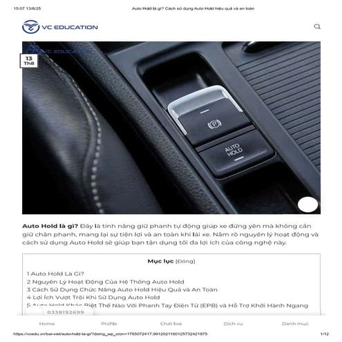 Auto Hold là gì? Cách sử dụng Auto Hold hiệu quả và an toàn | PDF
