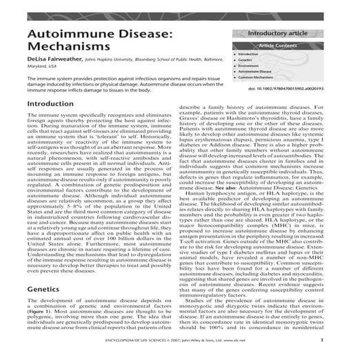 Autoimmune disease mechanisms | PDF