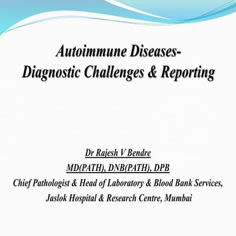 Autoimmune diseases diagnostic challenges | PPTX