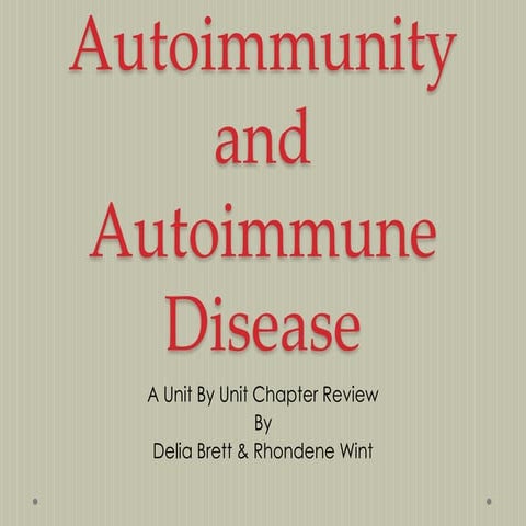 Autoimmunity and autoimmune disease