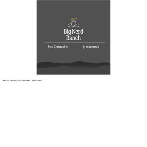 Auto Layout Path to Mastery - Lightning Talk