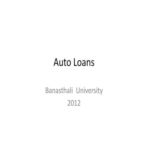 Auto loans
