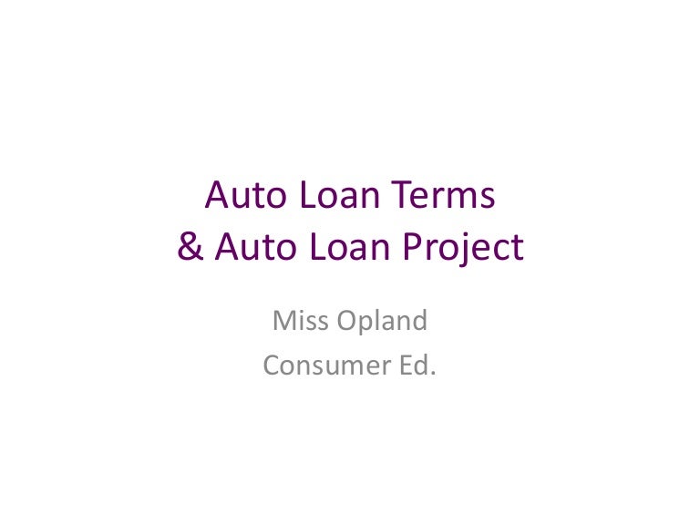 Auto loan terms