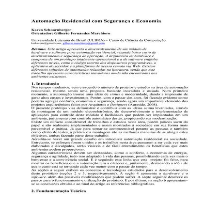 Automacao residencial com seguranca e economia