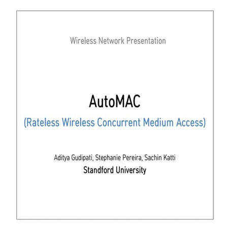 Auto mac rateless wireless concurrent medium access