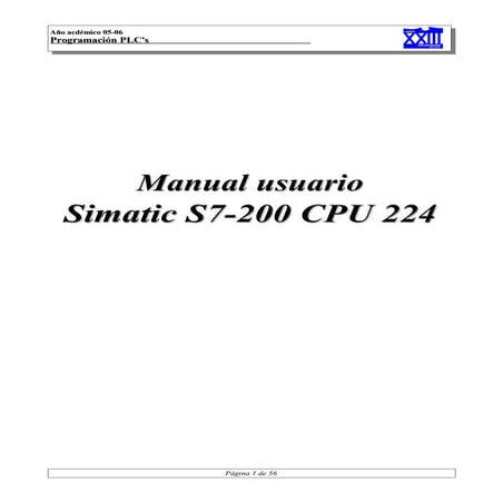PLC: Manual de usuario Simatic S7-200 CPU 224