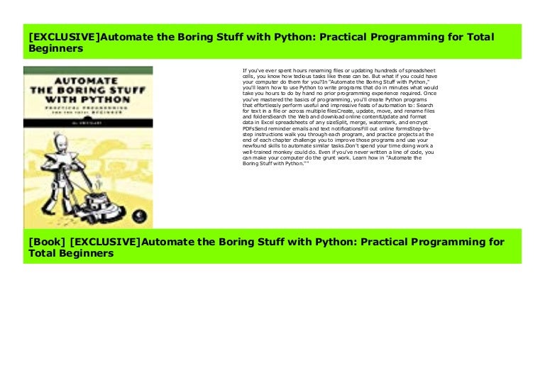 Automate The Boring Stuff With Python Español Pdf