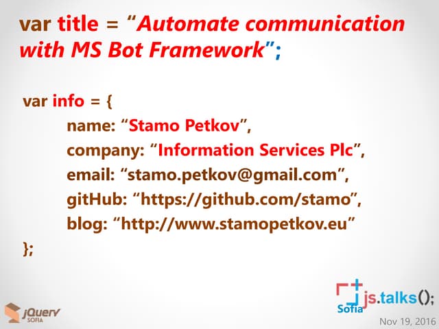 Automate Comunication with MS Bot Framework