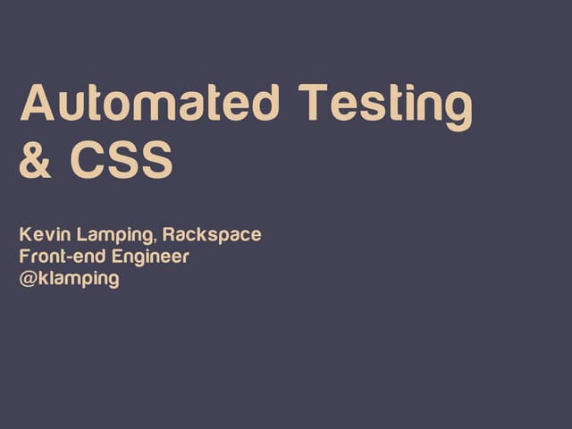 Automated Tests and CSS