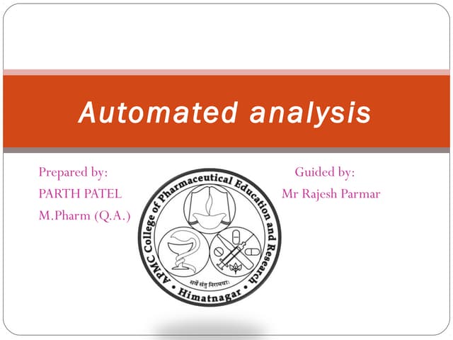 Automated analysis 112070804013