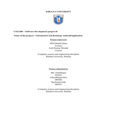 Automated card recharge android application