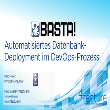  BASTA! 2022 - Automatisiertes Datenbank-Deployment im DevOps-Prozess