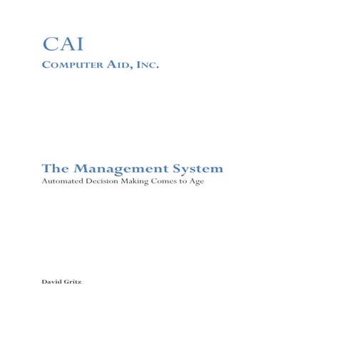 Automated Decision Making Comes to Age