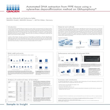 Automated DNA extraction from FFPE tissue using a xylene free deparaffinizati...