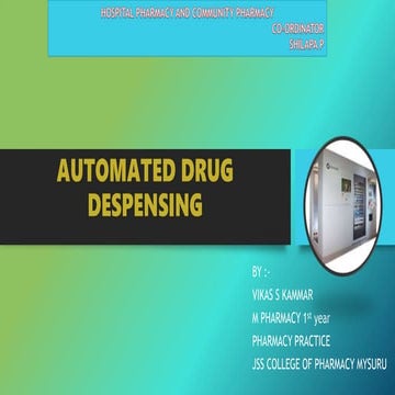 Automated drug despensing
