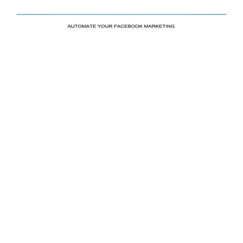 Automate Your Facebook Marketing