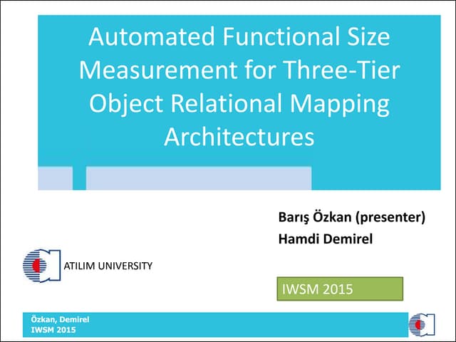 Automated functional size measurement for three tier object relational mappin...