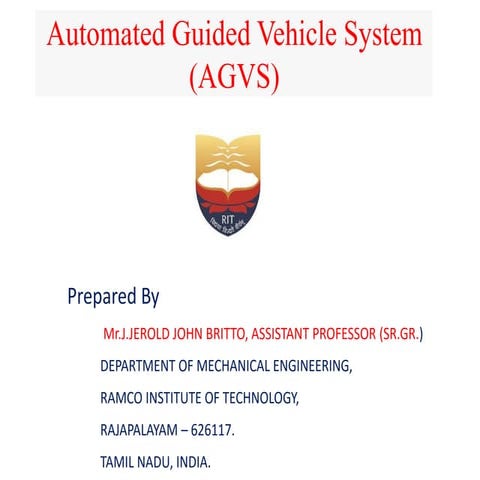 Automated guided vehicle systems (AGVs)