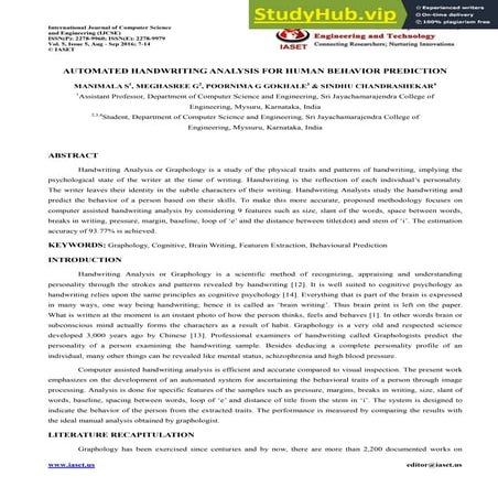 AUTOMATED HANDWRITING ANALYSIS FOR HUMAN BEHAVIOR PREDICTION | PDF ...