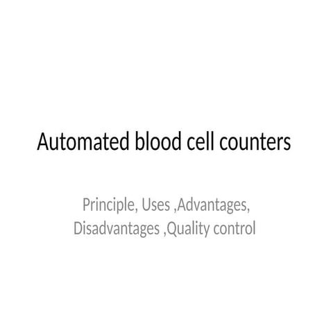 automated hematology analyser for labora