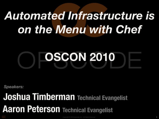 Automated infrastructure is on the menu