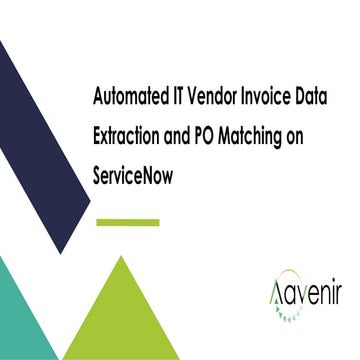 Automated IT Vendor Invoice Data Extraction and PO Matching on ServiceNow