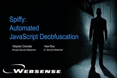 Automated JavaScript Deobfuscation - PacSec 2007