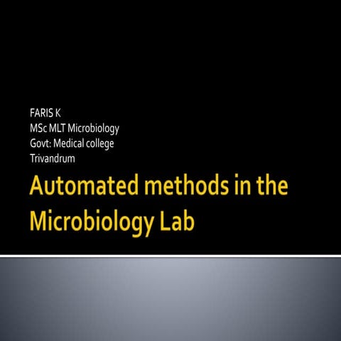 Automated methods in the microbiology lab