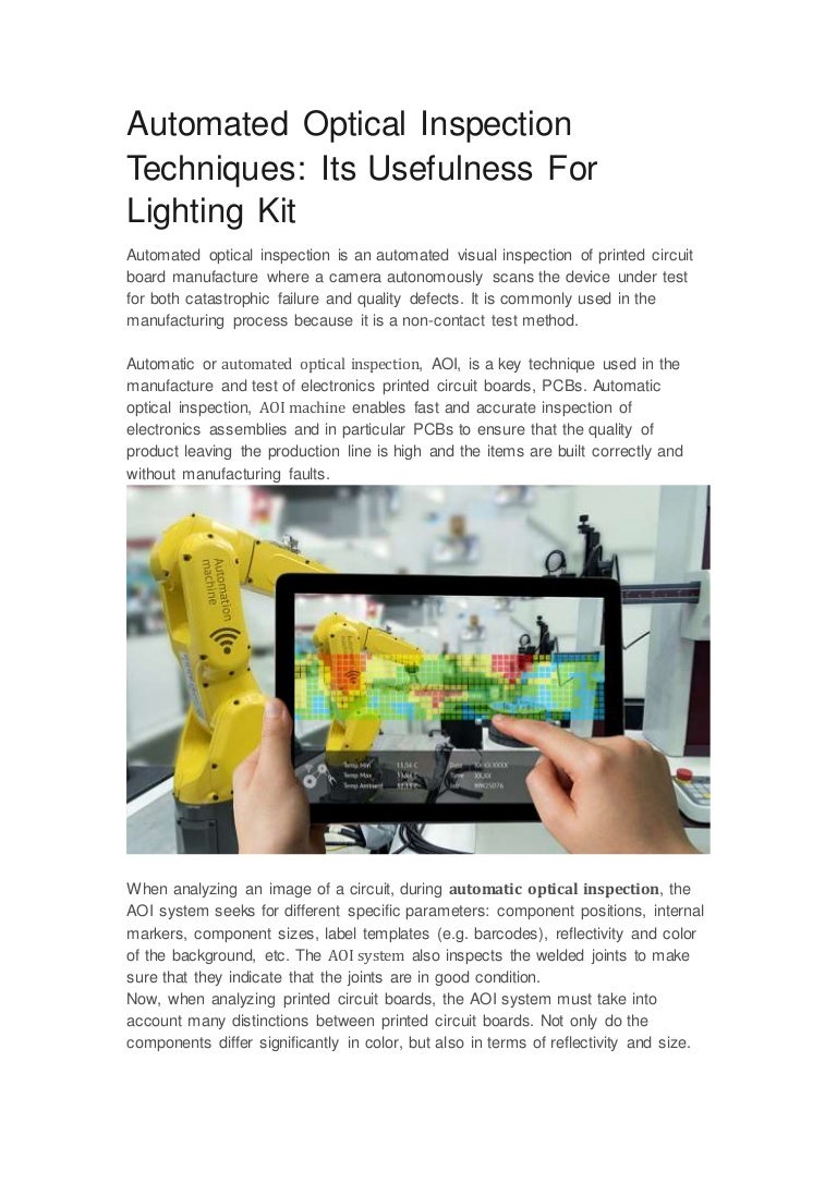 Automated optical inspection techniques