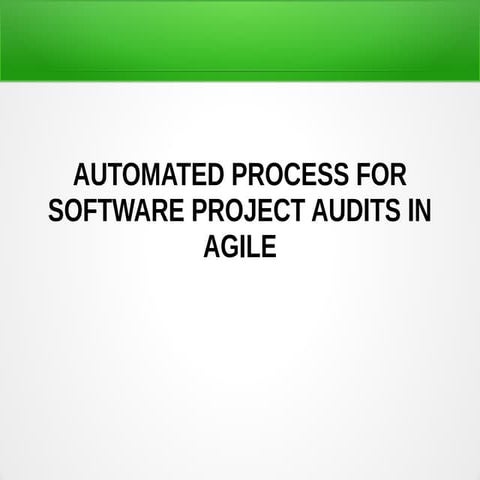 Automated Process for Auditng in Agile - SCRUM