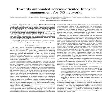 Towards automated service-oriented lifecycle management for 5G networks