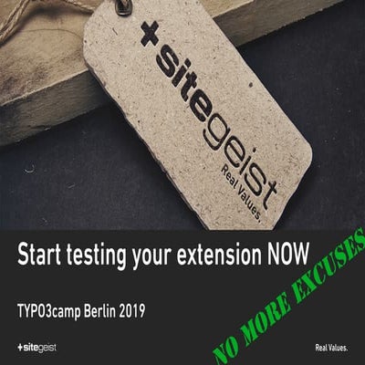 Start testing your extension NOW
